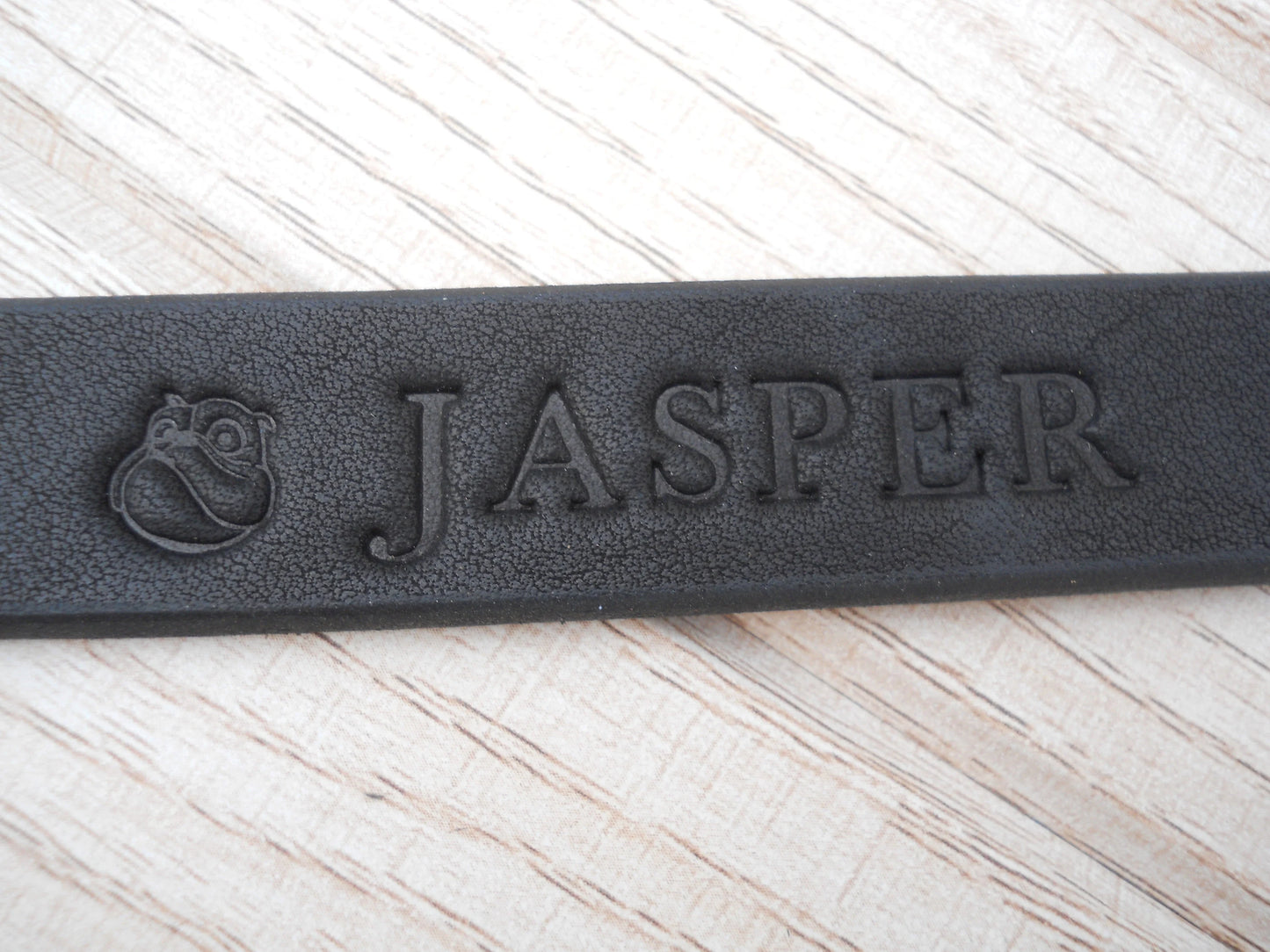 “Sun” Personalized Leather Dog Harness – Medium Black Harness with Name Hot Stamping