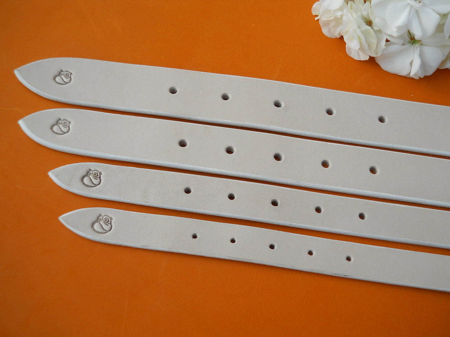 Light Beige Leather Dog Collar, Personalized Wedding Collar