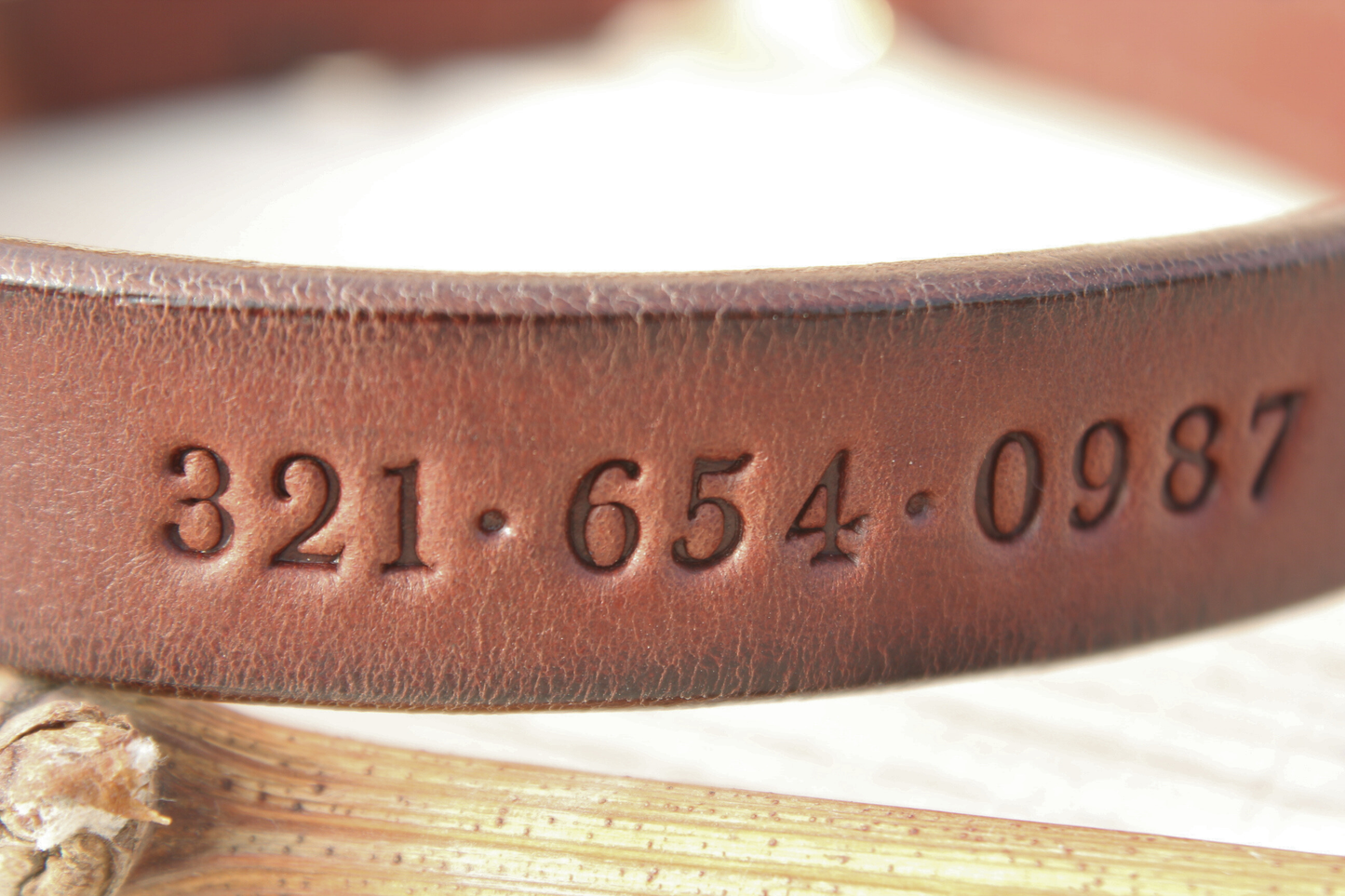 Handmade Dog House Collar with Hot-Stamped Personalized ID Tag