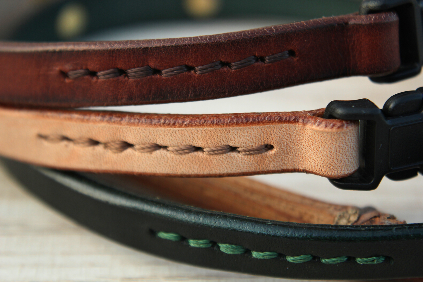 House Leather Dog Collar, Quick-Release Buckle, Personalized ID Tag