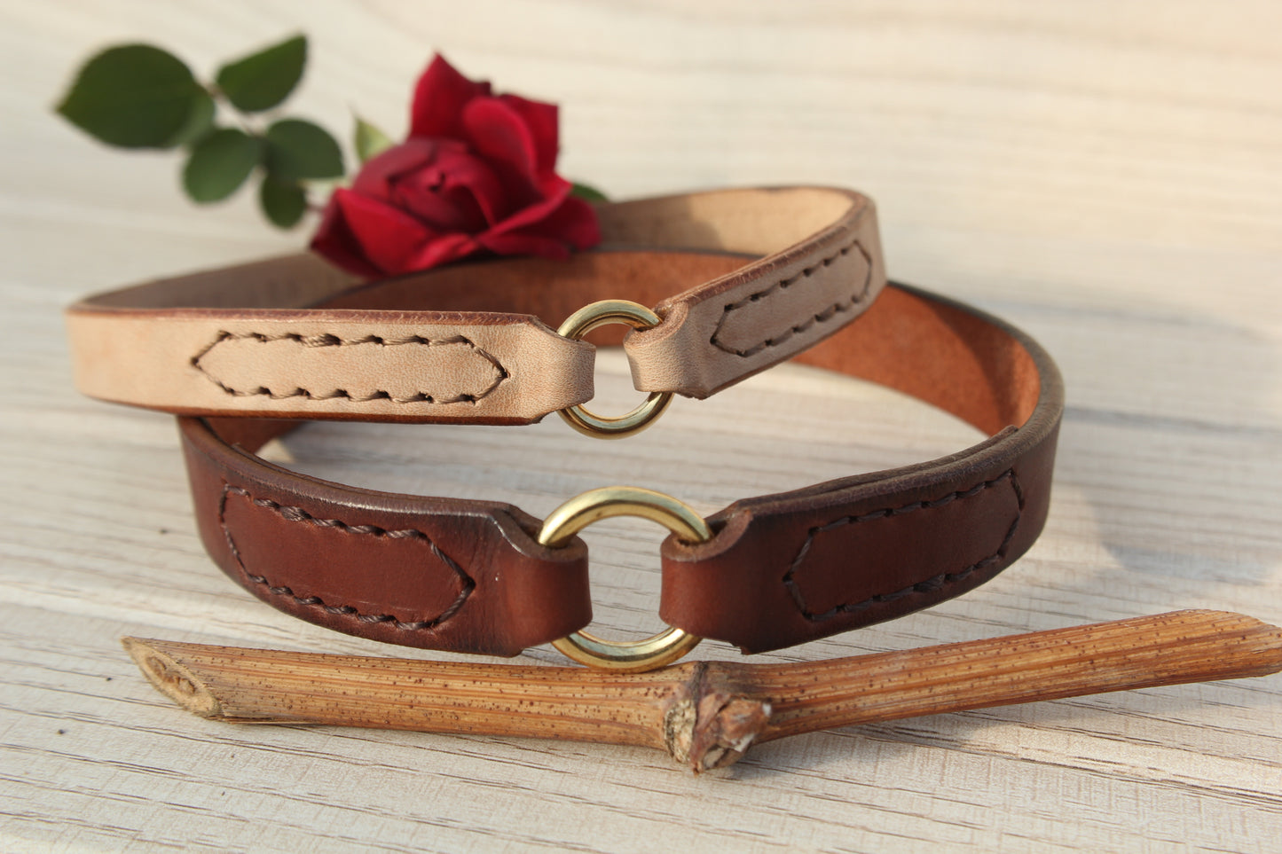Handmade Dog House Collar with Hot-Stamped Personalized ID Tag