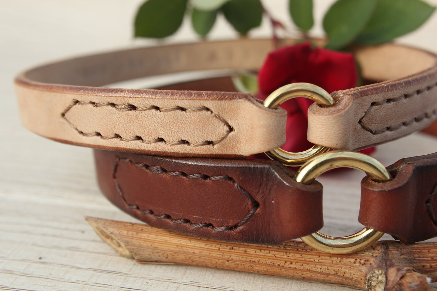 Handmade Dog House Collar with Hot-Stamped Personalized ID Tag