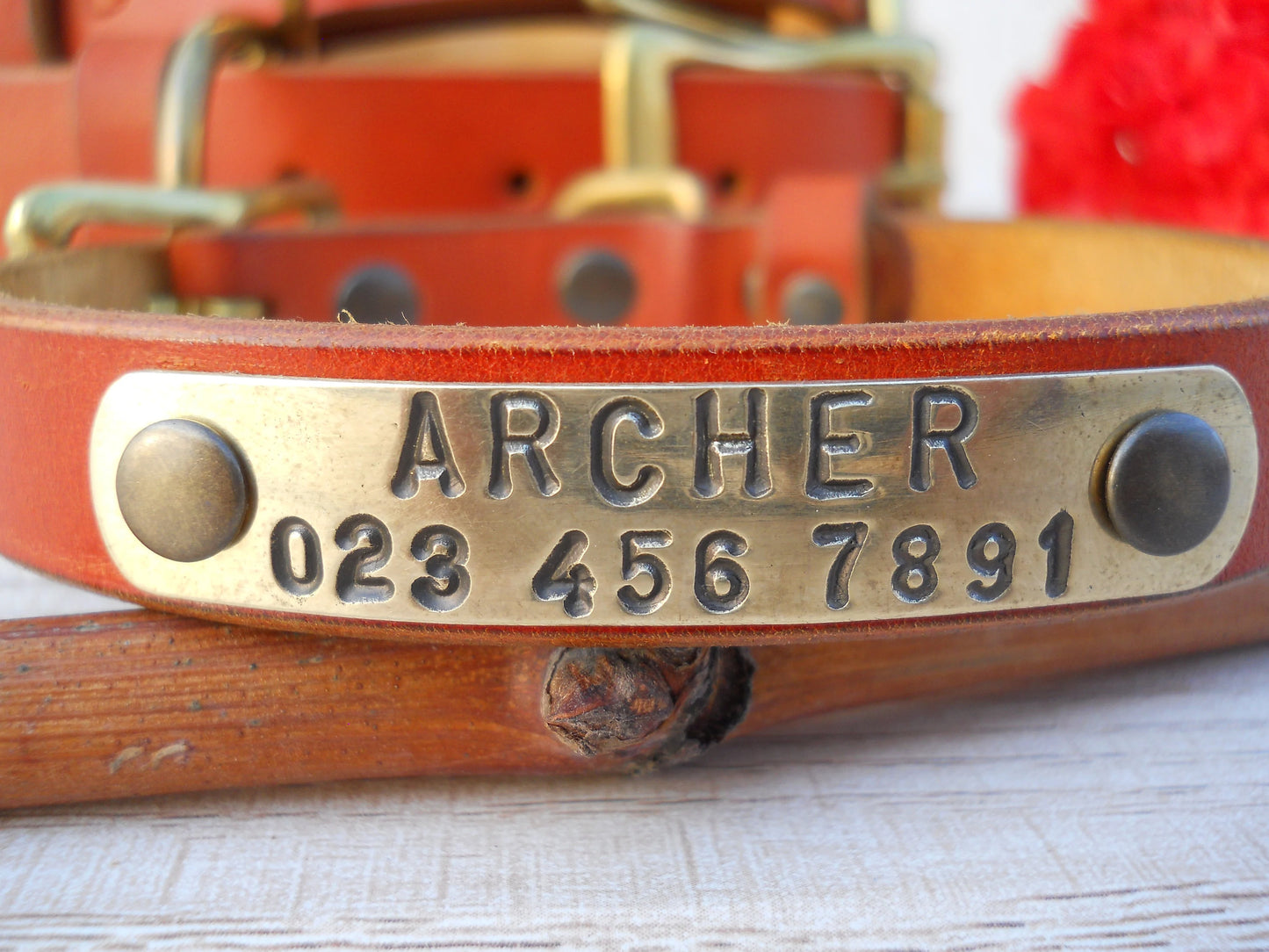 Custom Dog Collar with ID Tag, Pumpkin Collar