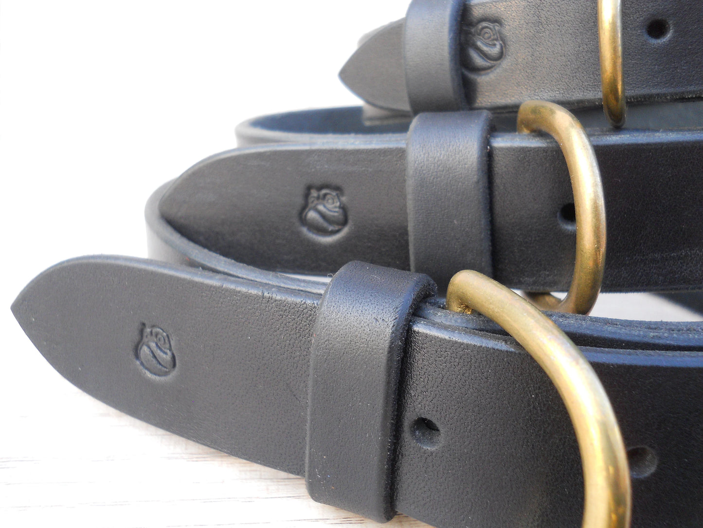 Personalized Leather Dog Collar with Brass ID Tag – Custom Durable Collar