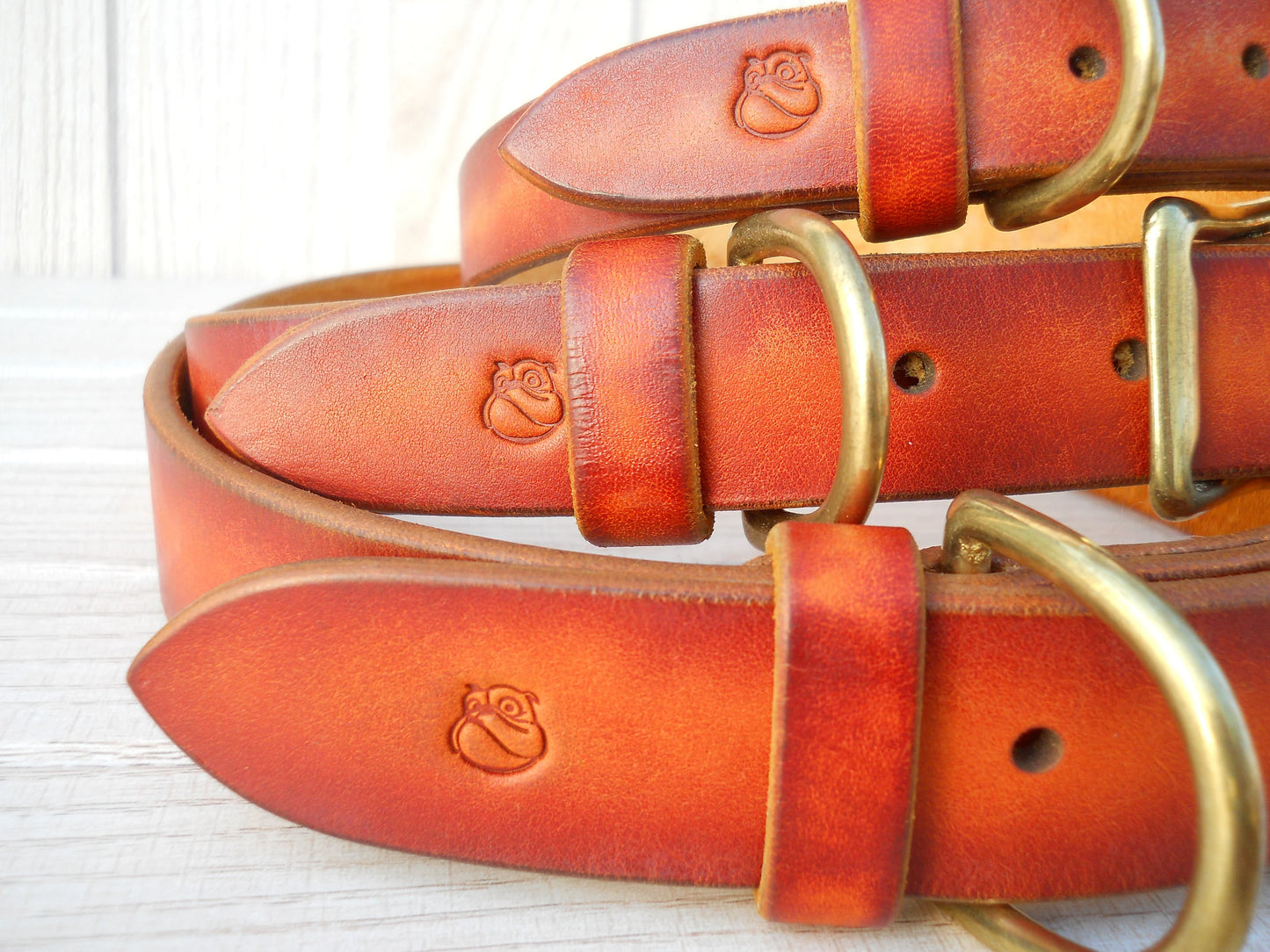 Leather Dog Collar Vintage Look, Personalized Pet Gift