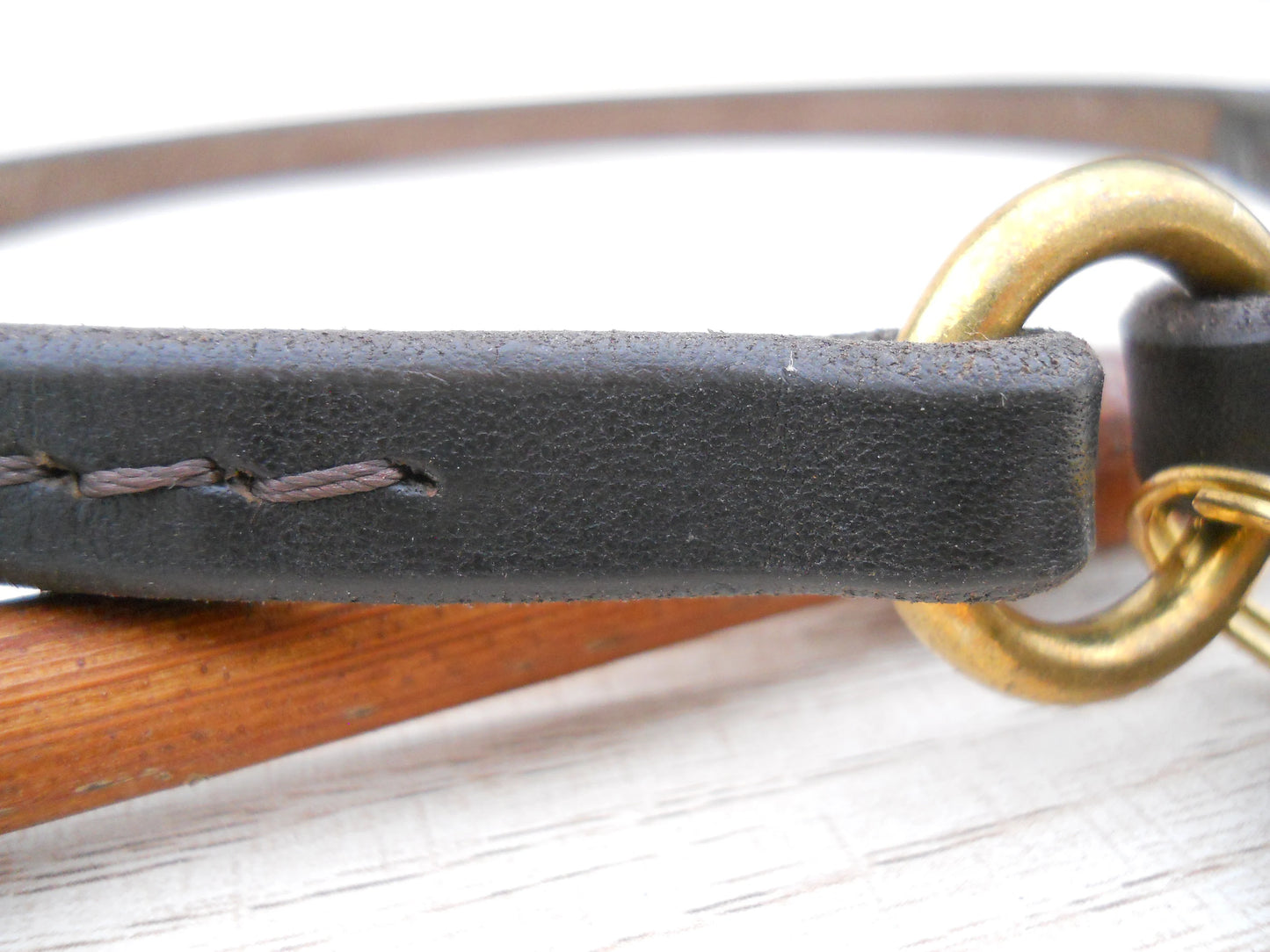 Dark Brown Leather House Collar – Personalized Dog Collar with ID Tag, Gift for Dogs