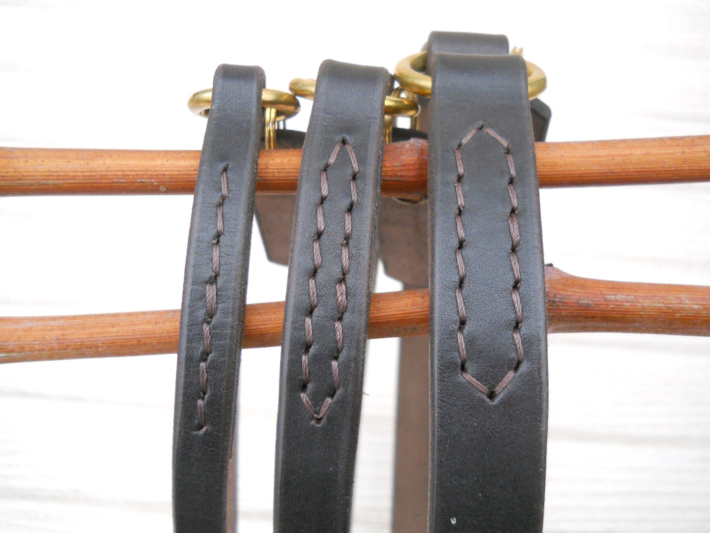 Dark Brown Leather House Collar – Personalized Dog Collar with ID Tag, Gift for Dogs