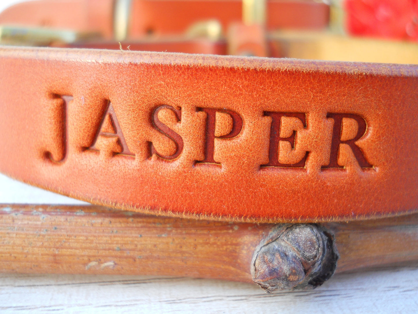 Handmade Leather Dog Collar, Personalized Pet Gift