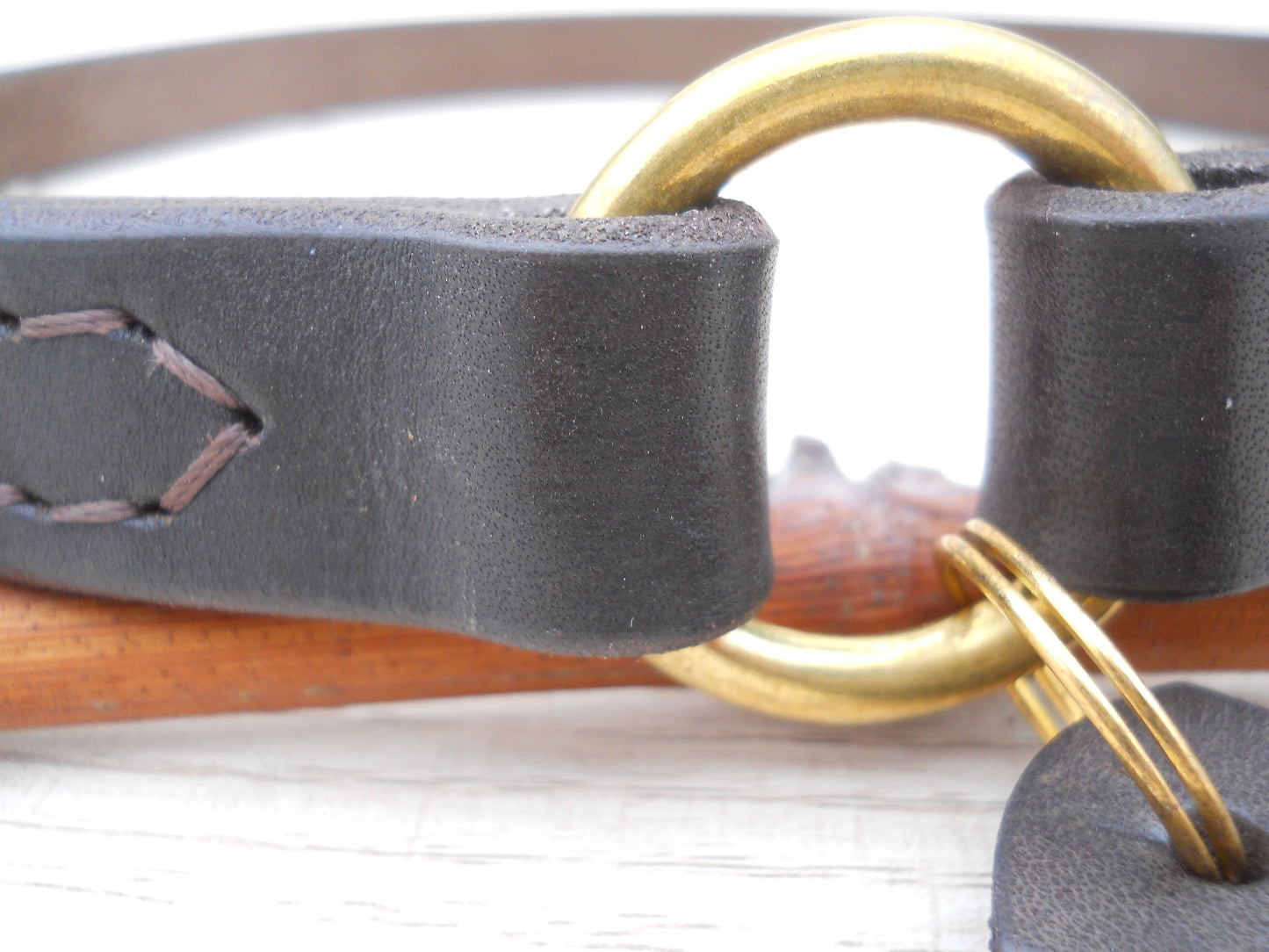 Dark Brown Leather House Collar – Personalized Dog Collar with ID Tag, Gift for Dogs