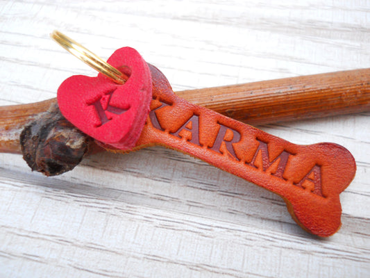 Leather Dog ID Tag Set – Custom Engraved Identification Tag with Dog Name