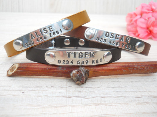 Personalized Soft Leather Collar for Tiny Dogs – Custom Small Dog Collar for Chihuahua, Yorkie, or Toy Breeds with ID Tag