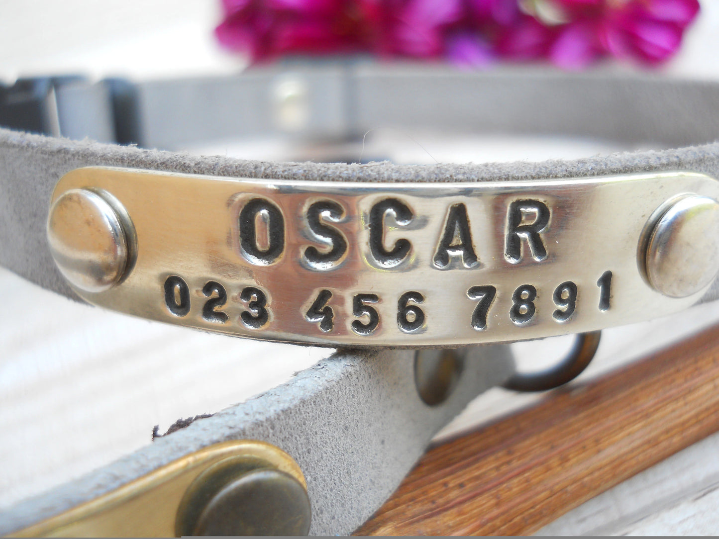 Breakaway Leather Cat Collar, Personalized Gift