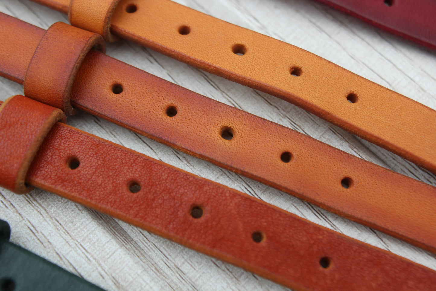 Leather Dog Collar with Brass or Chrome Buckle, ID Tag
