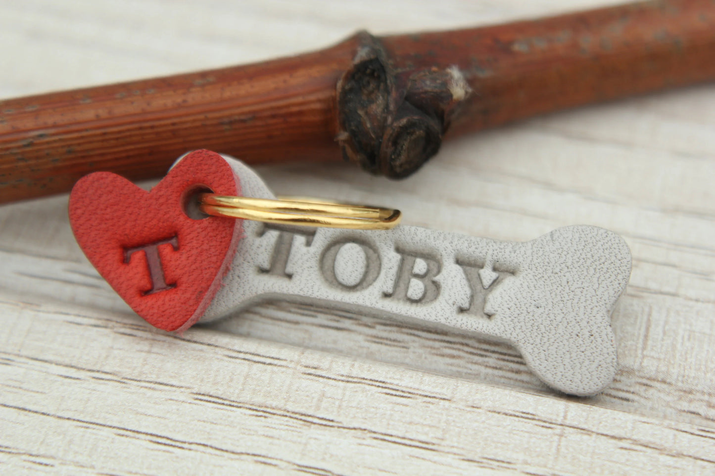 Leather Dog ID Tag Set – Custom Engraved Identification Tag with Dog Name