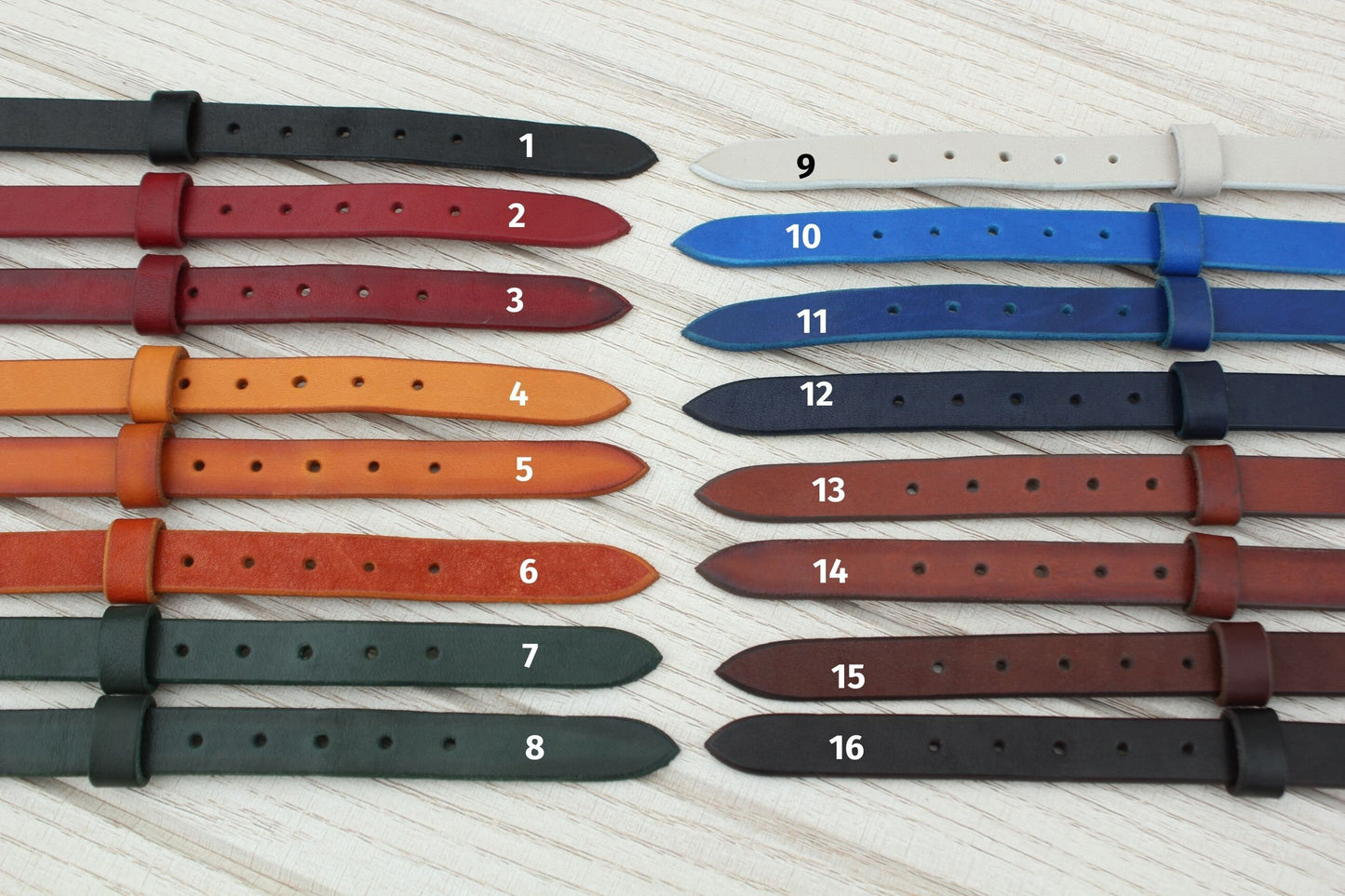 Leather Dog Collar with Brass or Chrome Buckle, ID Tag
