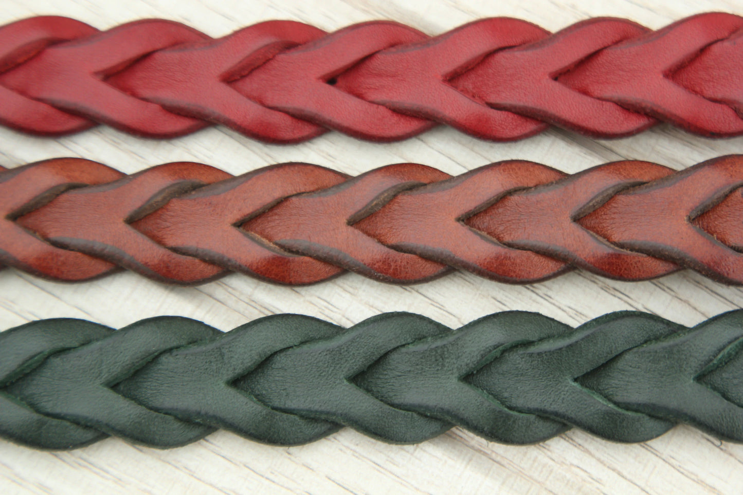 Narrow Plaited Leather Dog Collar, Personalized with ID Tag