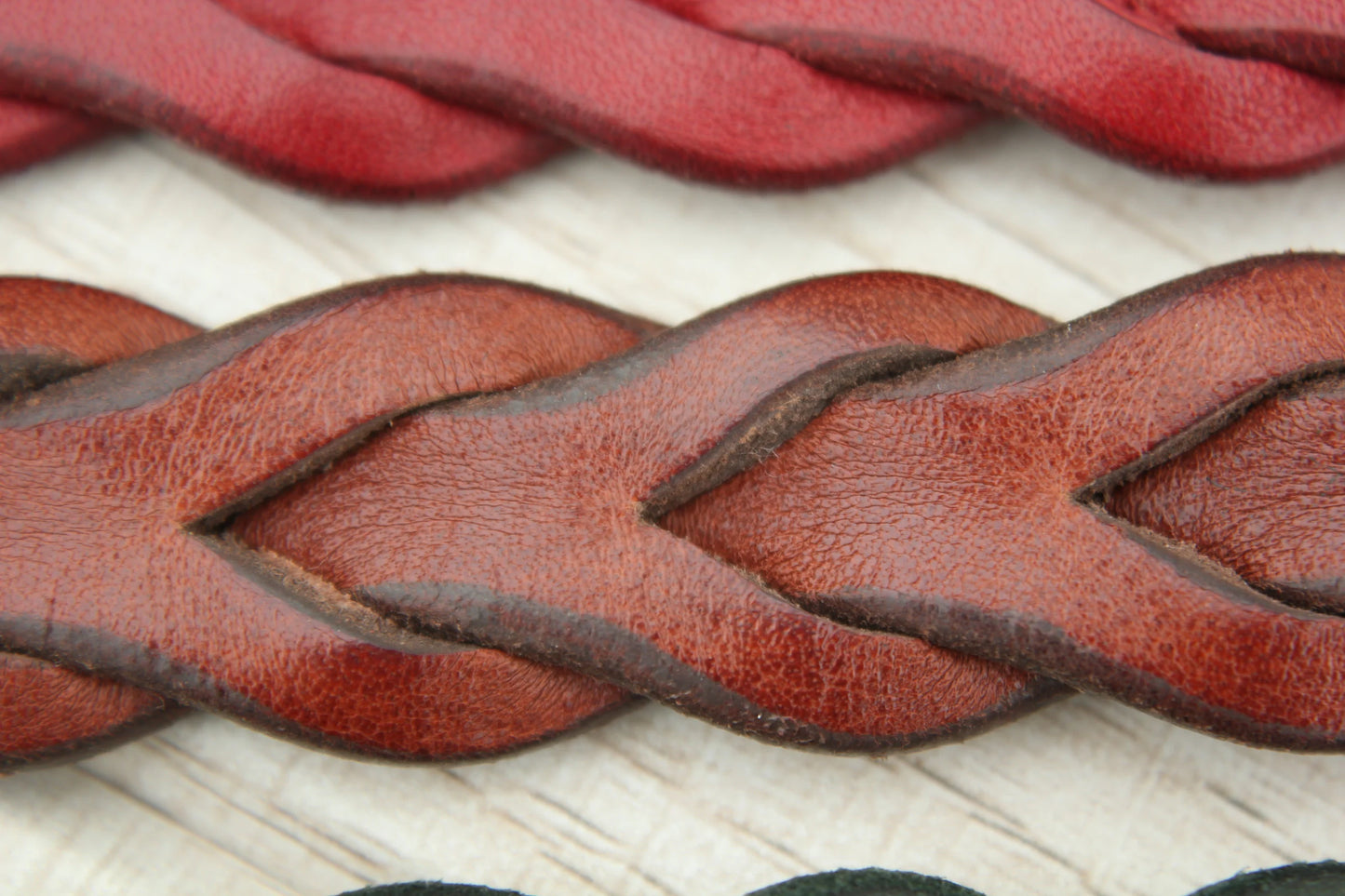 Narrow Plaited Leather Dog Collar, Personalized with ID Tag