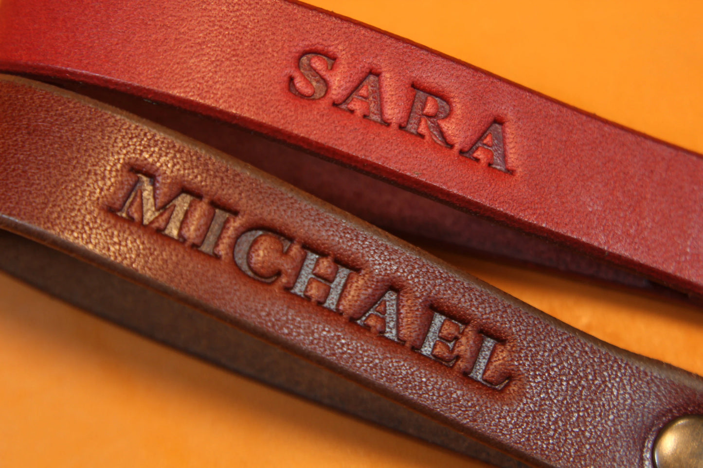 Personalized Leather Keychain, Custom Monogrammed Key Fob