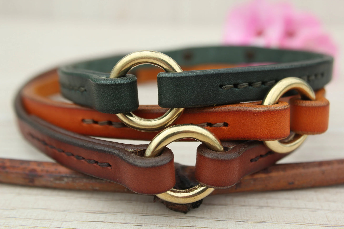 House Leather Dog Collar, Personalized ID Tag Collar