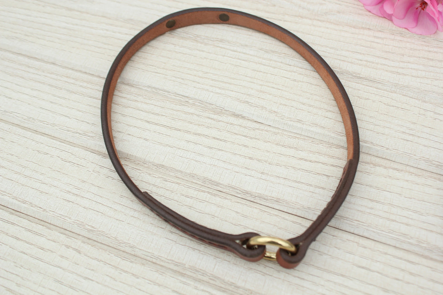 House Leather Dog Collar, Personalized ID Tag Collar