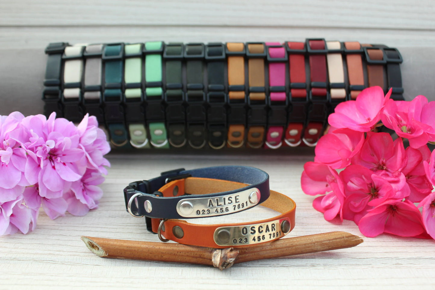 Personalized Breakaway Cat Collar – Soft Leather Collar with ID Tag